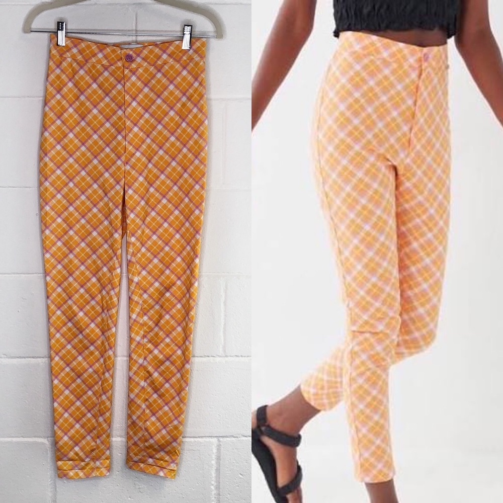 Urban Outfitters Ingrid Super High Rise Plaid Skinny Pant Y2K Barbiecore